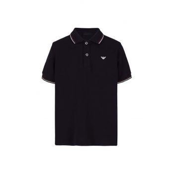 Emporio Armani tricou polo copii culoarea negru, cu imprimeu, 8N4FB3 1JPTZ