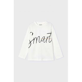 Mayoral longsleeve din bumbac pentru copii culoarea bej, cu imprimeu, 4039