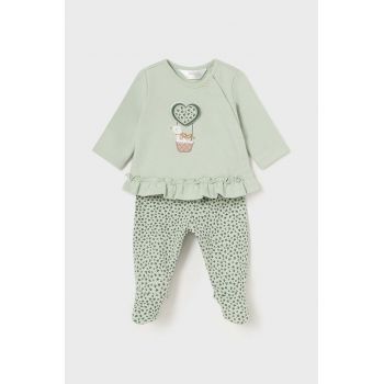 Mayoral Newborn compleu copii culoarea verde, 2504