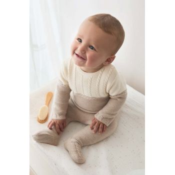 Mayoral Newborn set de bumbac pentru bebelusi culoarea bej, 2509