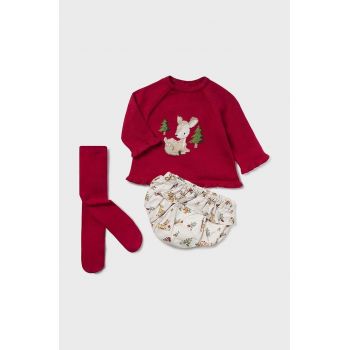 Mayoral Newborn set de bumbac pentru bebelusi culoarea rosu, 2243