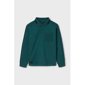 Mayoral tricou polo copii culoarea verde, neted, 7105