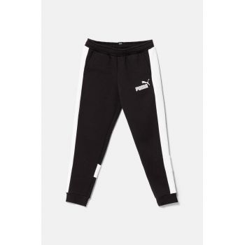 Puma pantaloni de trening din bumbac pentru copii ESS BLOCK Sweatpants culoarea negru, modelator, 681821