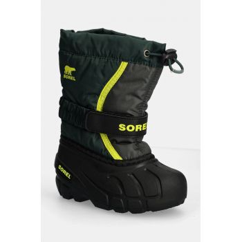 Sorel cizme de iarna copii CHILDRENS FLURRY BO culoarea verde, 2114082