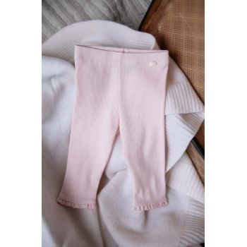 Tartine et Chocolat leggins din bumbac pentru bebeluși culoarea roz, neted, TZ24001