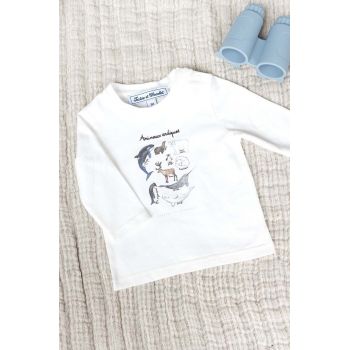 Tartine et Chocolat longsleeve din bumbac pentru bebeluși cu imprimeu, TZ10051