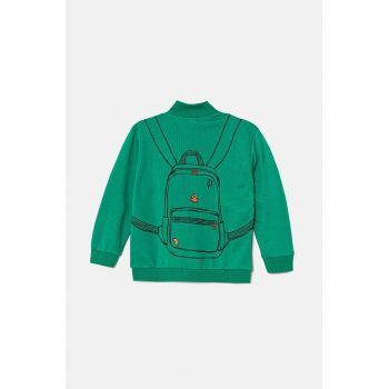 United Colors of Benetton bluza copii culoarea verde, cu imprimeu, 330SG5038