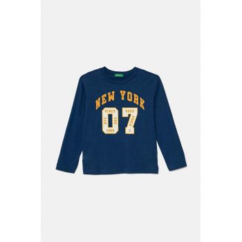 United Colors of Benetton longsleeve din bumbac pentru copii cu imprimeu, 3096C10LF