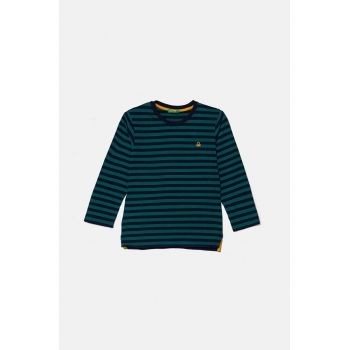 United Colors of Benetton longsleeve din bumbac pentru copii culoarea verde, modelator, 3GZ3G10F1