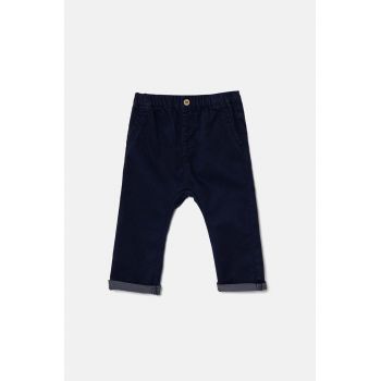 United Colors of Benetton pantaloni bebe culoarea albastru marin, neted, 4AU0AF018