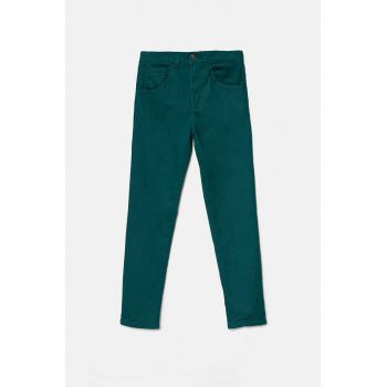 United Colors of Benetton pantaloni copii culoarea verde, neted, 4HM6CE00P