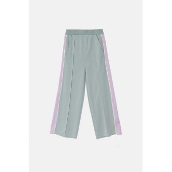 United Colors of Benetton pantaloni de trening pentru copii culoarea turcoaz, modelator, 330SCF05B