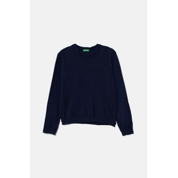 United Colors of Benetton pulover de bumbac pentru copii culoarea albastru marin, light, 1294C106Y