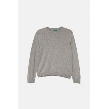 United Colors of Benetton pulover de bumbac pentru copii culoarea gri, light, 1294C106Y