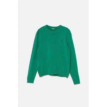 United Colors of Benetton pulover de bumbac pentru copii culoarea verde, light, 1294C106Y