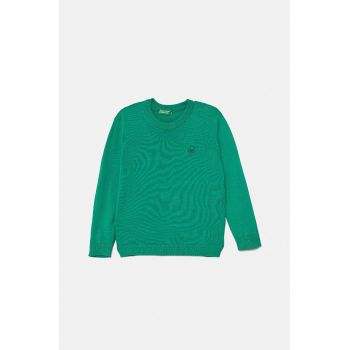 United Colors of Benetton pulover de bumbac pentru copii culoarea verde, light, 1294G100P