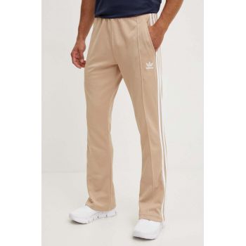 adidas Originals pantaloni 70s barbati, culoarea bej, neted, IX5221