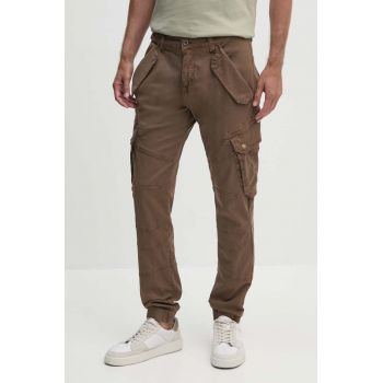 Alpha Industries pantaloni Combat Pant LW barbati, culoarea maro, cu fason cargo, 126215