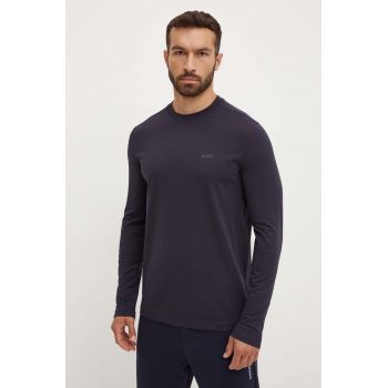 Boss Green longsleeve barbati, culoarea albastru marin, neted, 50506365