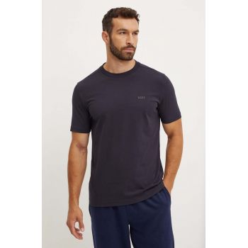 Boss Green tricou barbati, culoarea albastru marin, cu imprimeu, 50506373