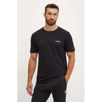 BOSS Green tricou din bumbac bărbați, culoarea negru, uni, 50515620