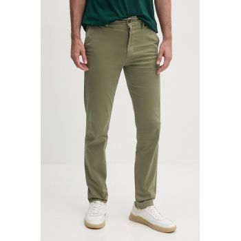 Boss Orange pantaloni barbati, culoarea verde, cu fason chinos, 50510917