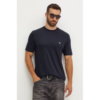 BOSS tricou din bumbac barbati, culoarea albastru marin, neted, 50520298