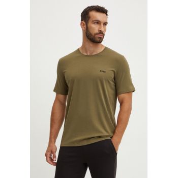 BOSS tricou lounge culoarea verde, melanj