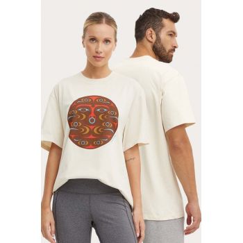 Fjallraven tricou Kanken Art culoarea bej, cu imprimeu, F12600218