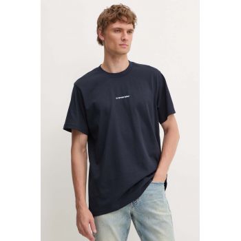 G-Star Raw tricou din bumbac barbati, culoarea albastru marin, cu imprimeu, D25677-C336