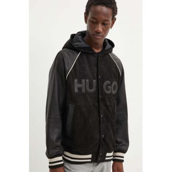 HUGO geaca bomber barbati, culoarea negru, de iarna, 50516870