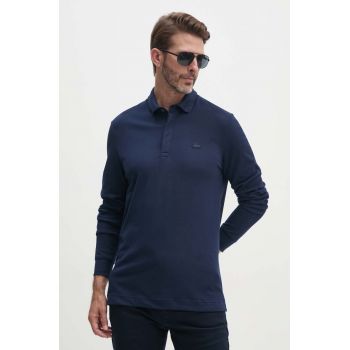 Lacoste longsleeve barbati, culoarea albastru marin, neted, PH2481