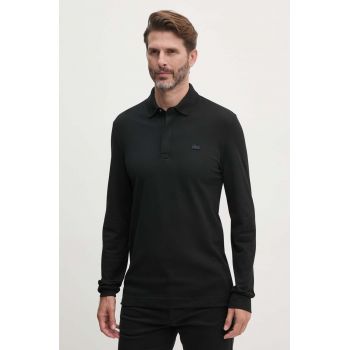 Lacoste longsleeve barbati, culoarea negru, neted, PH2481