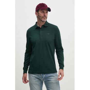 Lacoste longsleeve barbati, culoarea verde, neted, PH2481