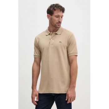 Lacoste polo de bumbac Koszulka Lacoste Polo Classic Fit L1212 02S culoarea maro, neted