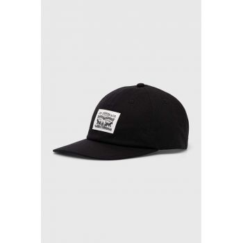 Levi's șapcă de baseball din bumbac culoarea negru, cu imprimeu, 000A9-0000