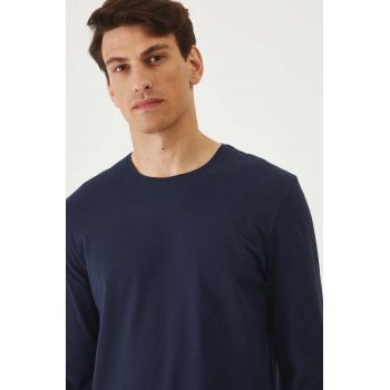 Medicine longsleeve bărbați, culoarea bleumarin, uni