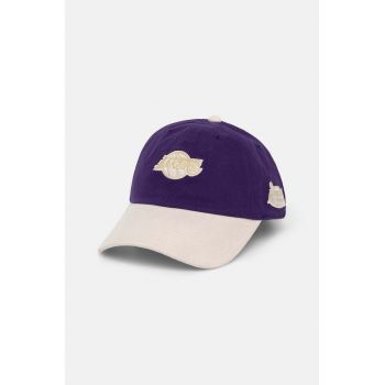 Mitchell&Ness șapcă de baseball din bumbac Los Angeles Lakers culoarea violet, modelator, HHSSINTL1430-LALPURP