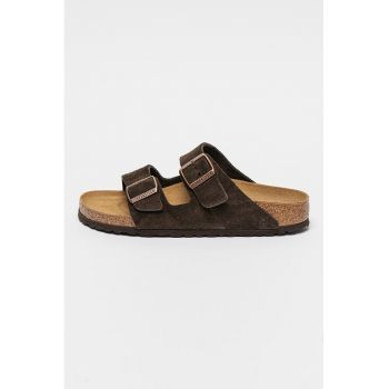 Papuci unisex narrow fit de piele intoarsa Arizona