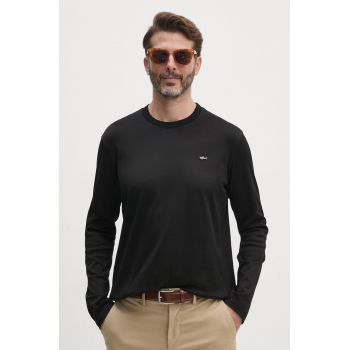 Paul&Shark longsleeve din bumbac culoarea negru, neted, 14311635