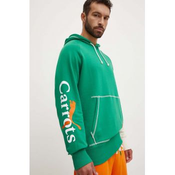 Puma bluza PUMA X CARROTS Graphic Hoodie TR barbati, culoarea verde, cu glugă, modelator, 627445