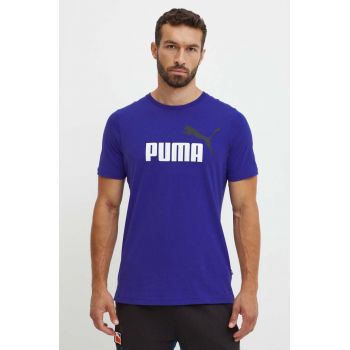 Puma tricou barbati, culoarea albastru marin, cu imprimeu