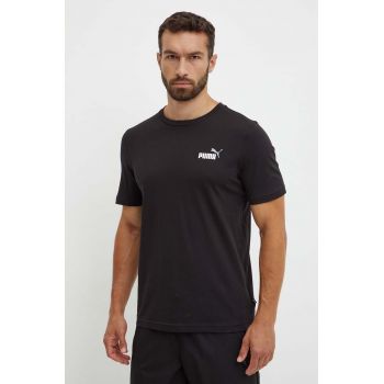 Puma tricou din bumbac barbati, culoarea negru, melanj