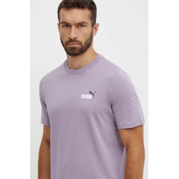 Puma tricou din bumbac barbati, culoarea violet, melanj