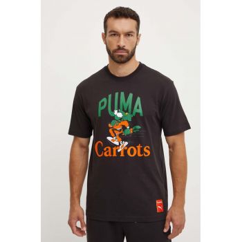 Puma tricou din bumbac PUMA X CARROTS Graphic Tee barbati, culoarea negru, cu imprimeu, 627443