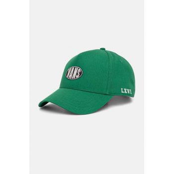 Vans șapcă de baseball din bumbac culoarea verde, cu imprimeu, VN000HSBJ5F1