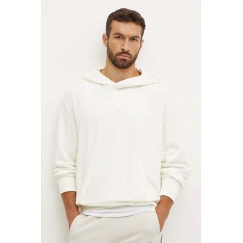 adidas hanorac de bumbac All SZN barbati, culoarea bej, cu glugă, cu imprimeu, IY4154