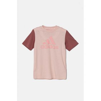 adidas tricou de bumbac pentru copii J BL CB T culoarea roz, IV7306