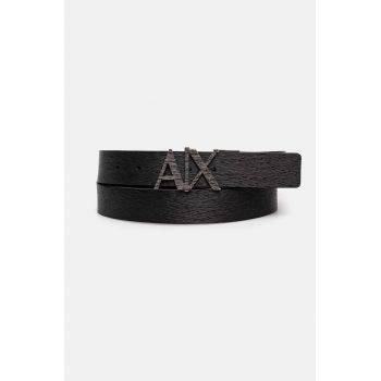 Armani Exchange curea de piele cu doua fete barbati, culoarea negru, 951410 4F889