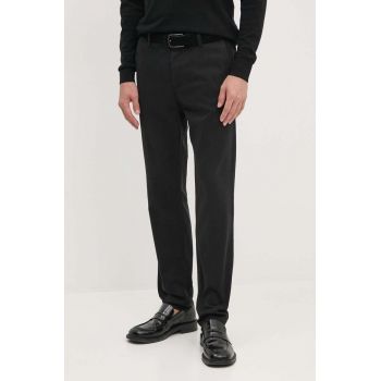 Boss Orange pantaloni barbati, culoarea negru, cu fason chinos, 50519163